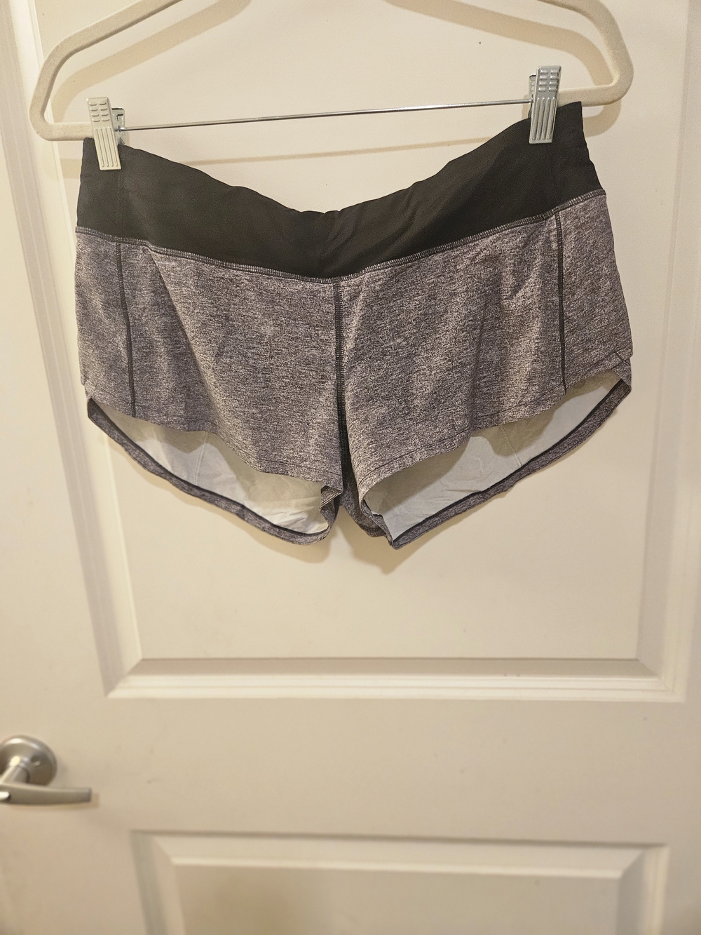 lululemon athletica Heathered Gray and Black Running Shorts